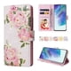 thumbnail image 1 of FOXDOCK Funda Tipo Cartera Floral para Samsung Galaxy S21 FE 5G ,Funda con Tapa de Cuero PU, Protección Antigolpes con Ranuras para Tarjetas y Soporte, 1 of 5