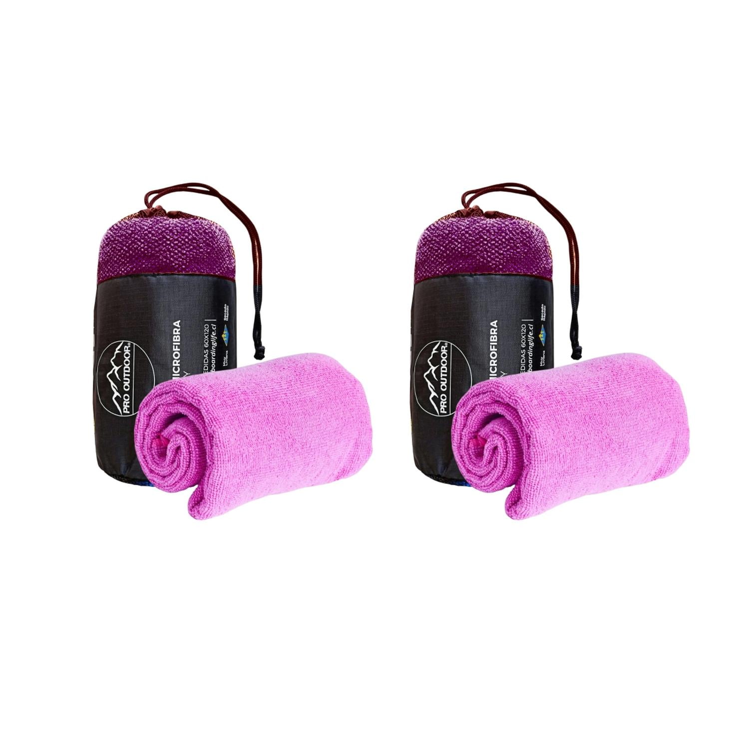 Pro Outdoor - Pack 2 Toallas Microfibra Terry Morada Rosa
