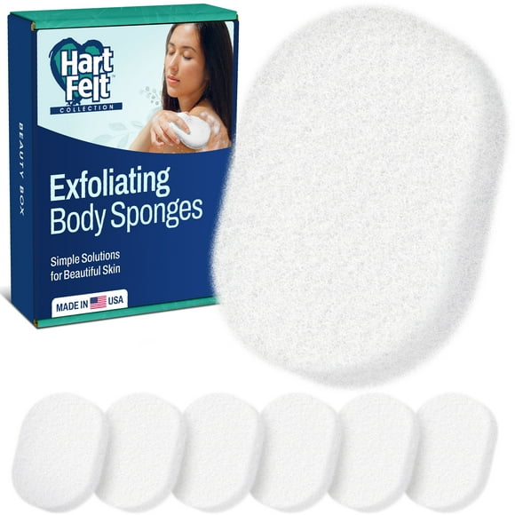 Esponja Exfoliante Hartfelt Ovalada Blanca 7 Unidades