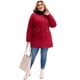 thumbnail image 3 of Abrigo Parka para Mujer de Talla Grande Agnes Orinda Rompevientos con Capucha de Piel Sintética, Cordón, Forro Polar, Cremallera y Botones con Bolsillos 1X Burdeos, 3 of 5