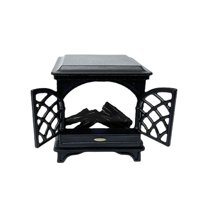 Magideal - Mini Chimenea A Escala 1:12, Modelo De Escena Diy, Accesorios De Decoración Para Casa De Muñecas En Miniatura Negro