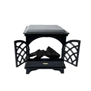 Magideal - Mini Chimenea A Escala 1:12, Modelo De Escena Diy, Accesorios De Decoración Para Casa De Muñecas En Miniatura Negro