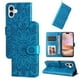 thumbnail image 1 of Funda tipo cartera FOXDOCK para iPhone 16 Plus , diseño girasol en relieve, cuero PU, cierre magnético, soporte y tarjetero, 1 of 5