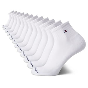 Calcetines Quarter Tommy Hilfiger Para Hombre, 12 Unidades, Color Blanco, Tallas 7-12