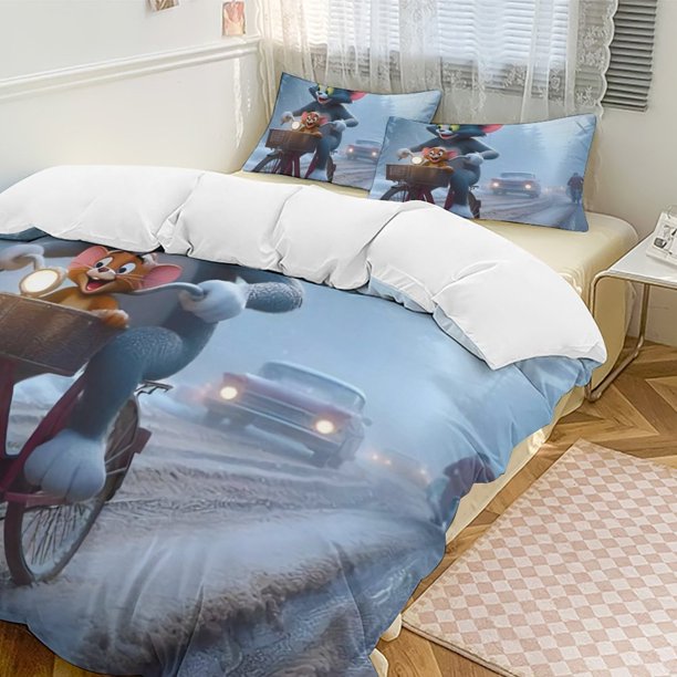 Tom And JerryCartoon Collection 3-Piece Comforter Set, Personalized Bedding Decor for Kids And Teens Bed Sheets
