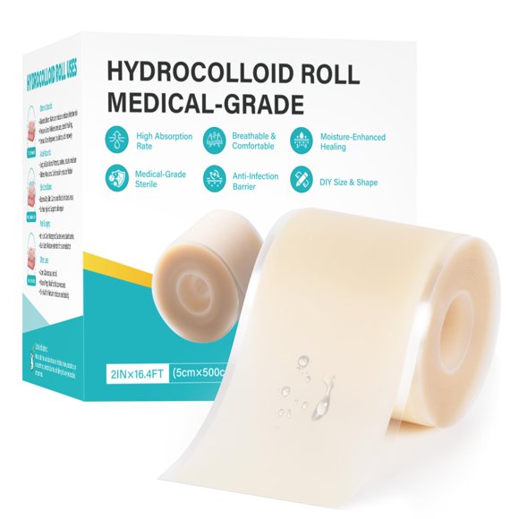 Rollo de Cuidado de Heridas Hidrocoloide Tijoort 5 cm x 5 m Impermeable