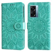 Funda Tipo Cartera Foxdock Para Oneplus Nord N300 , Diseño Girasol En Relieve, Cuero Pu, Cierre Magnético, Soporte Y Tarjetero