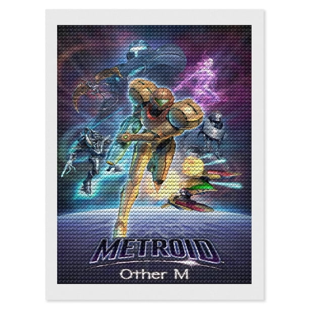 Metroid Dread Kits de Pintura de Diamantes para Adultos 5D DIY Diamond Art Kits Full Drill Diamond Dots para Regalo Decoración de Pared y Relajación Artes de Gemas 30*40cm