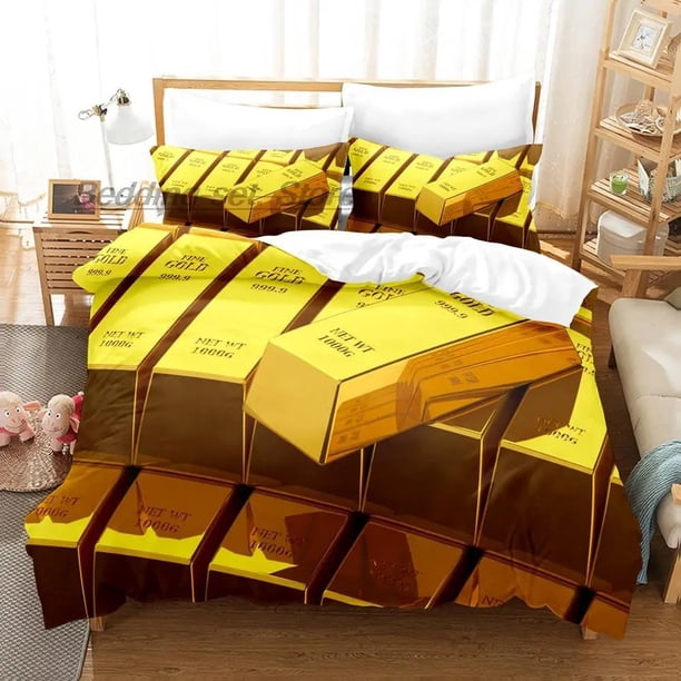 K Gold Bedding Set Bed Set Aldult Kid Bedroom Duvetcover Sets Gold bed sheet set