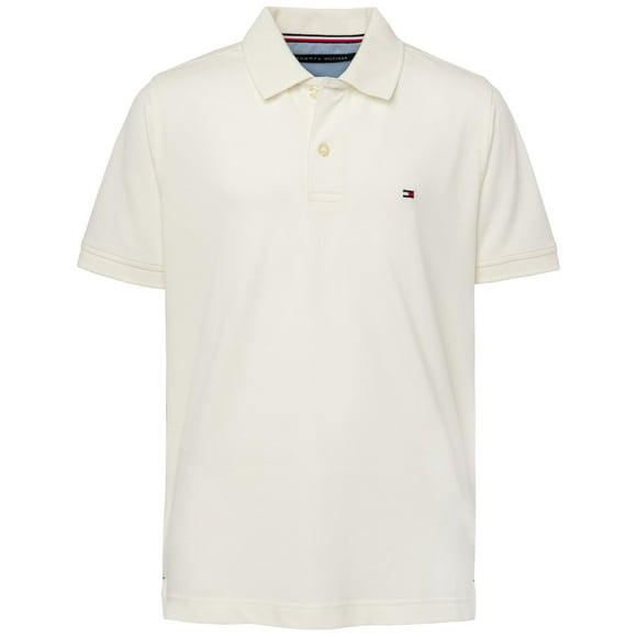 Polo Tommy Hilfiger de manga corta para niños, color blanco hiedra, 12 a 14 años