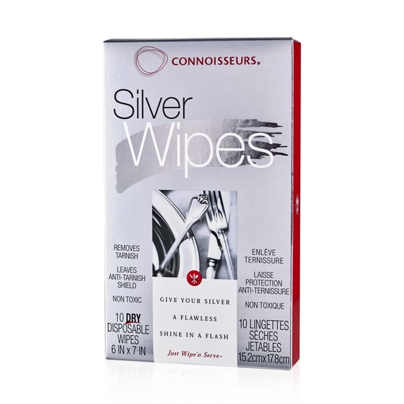 Toallitas limpiadoras Silver Cleaner Connoisseurs para plata de ley, paquete de 10