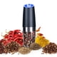 thumbnail image 1 of 2pcs Gravity Electric Pepper And Salt Grinder Set, Adjustable Coarseness, Battery Powered With LED Light, One Hand Automatic Operation, Stainless Steel Black 7.8inch/2inch, 1 of 4