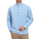 thumbnail image 5 of INSPIRE CHIC Camisa de Lino para Hombre con Patrón Henley de Manga Larga para la Playa S Azul, 5 of 5