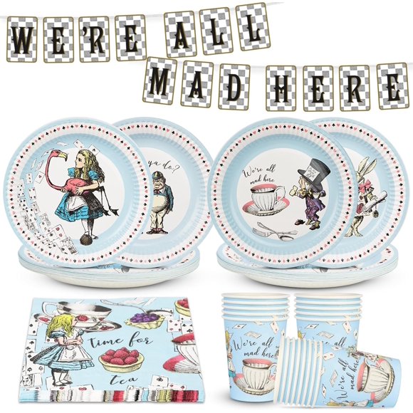 Set de Fiesta Talking Tables de 50 piezas – Alicia en el País de las Maravillas
