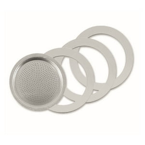 Pezzetti - Filtro Acero Inox-2 Juntas Silicona-Cafetera 6 Tazas Steel Express