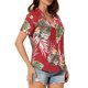 thumbnail image 4 of INSPIRE CHIC Camisas de Regreso a Clases para Mujeres Camisetas Hawaianas de Manga Corta con Botones Florales Tropicales S Rojo, 4 of 8