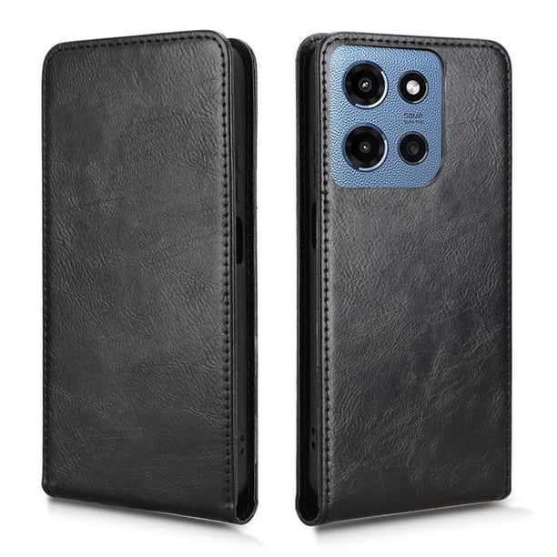Funda tipo folio para Motorola Moto G Play 2025 con soporte magnético y protección para la cámara Negro