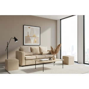 Fancy Hogar - Sofa Princess 3 Cuerpos 2 Puff Felpa