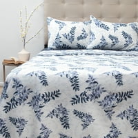 Sábanas De Polar Composé 2 Plazas / Ramas Blanco Azul – Doral