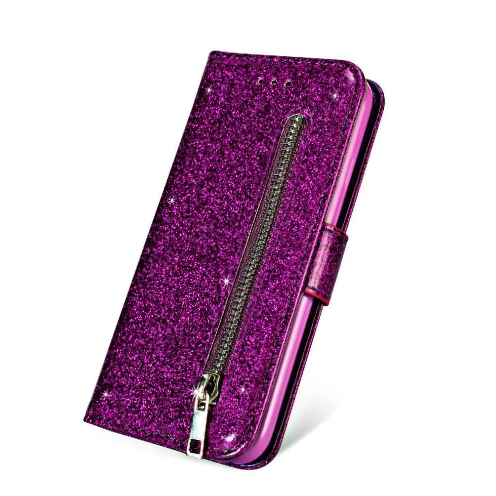 Foxdock - Funda Para Elegante Funda Iphone Se 2022/se 2020 Glitter Con Cremallera-ideal Para El Uso Diario