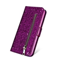 Foxdock - Funda Para Elegante Funda Iphone Se 2022/Se 2020 Glitter Con Cremallera-Ideal Para El Uso Diario