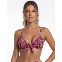 Samia - Bikini Triangulo Con Nudo Estampado Negro