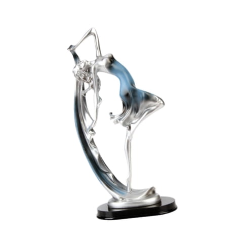 Bothyi - Estatua De Bailarina Moderna, Adorno De Escritorio Para Mujer, Mesa De Comedor, Sala De Estar, Azul