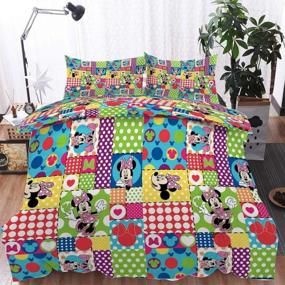 Green Apple Mouse Duvet Quilt Covers Pillow Case Bedding Sets3-Piece Bedding Set (1 Duvet Cover + 2 Pillow Shams)