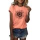 thumbnail image 1 of Remera Cicy Bell con gráfico de girasol y manga corta para mujer, 1 of 4