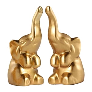 Bothyi - 2 Mini Estatuas De Elefantes, Adornos De Mesa Para Estantería, Escritorio, Sala De Estar