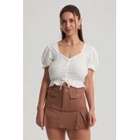Fashionspark - Polera Mujer Englobada Basta Blanco
