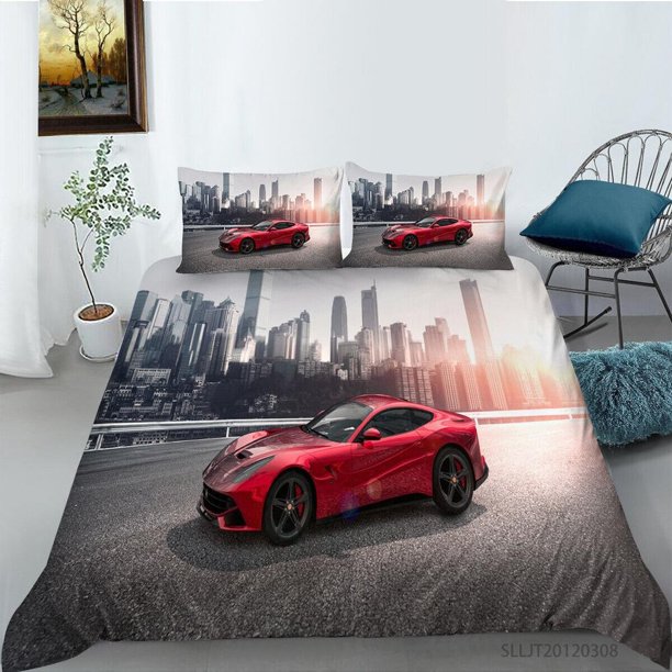 Sport Car Digital Printing Black3 Quilt Duvet Cover Set Bedroom Decor3-Piece Bedding Set