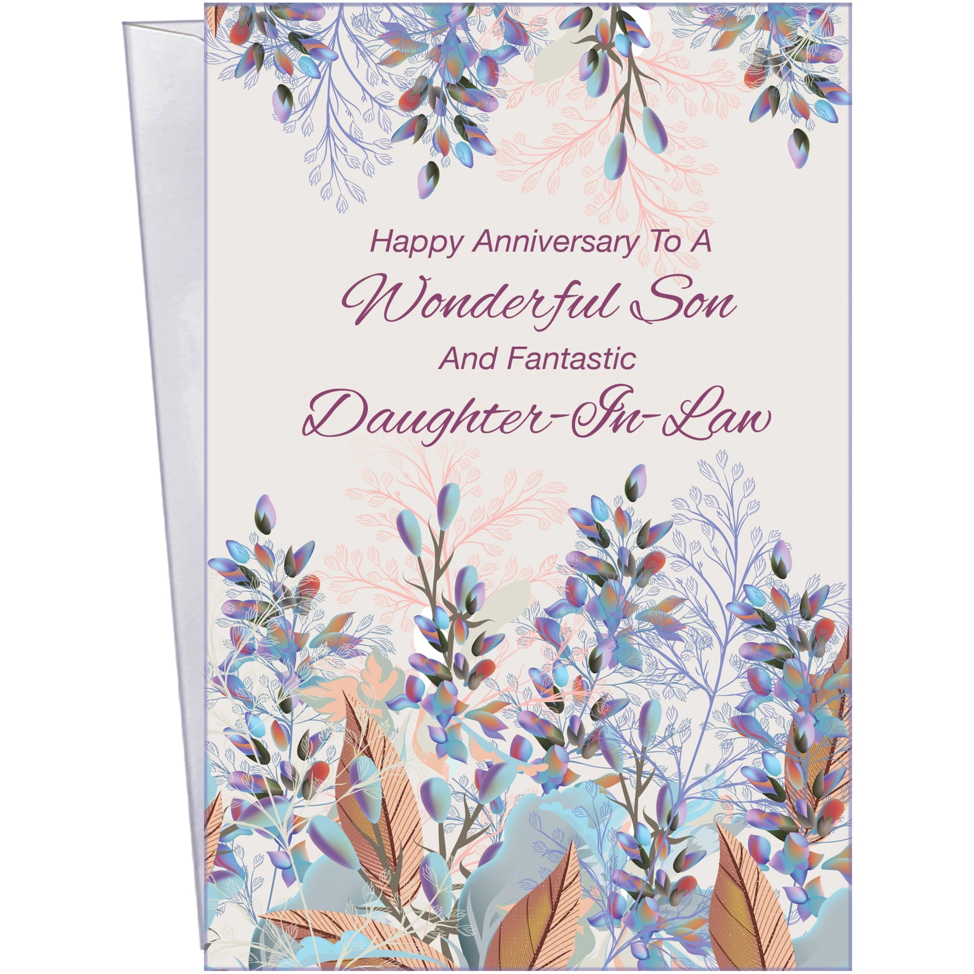 Chuck's Card-o-rama - Tarjeta De Felicitación Del Aniversario De Chuck En Card-o-rama Para Su Hijo Y Su Nuera