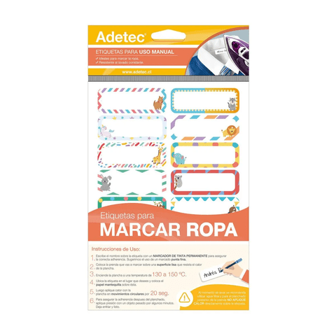 Adetec - Etiqueta Marca Ropa Diseños 63X25 Mm