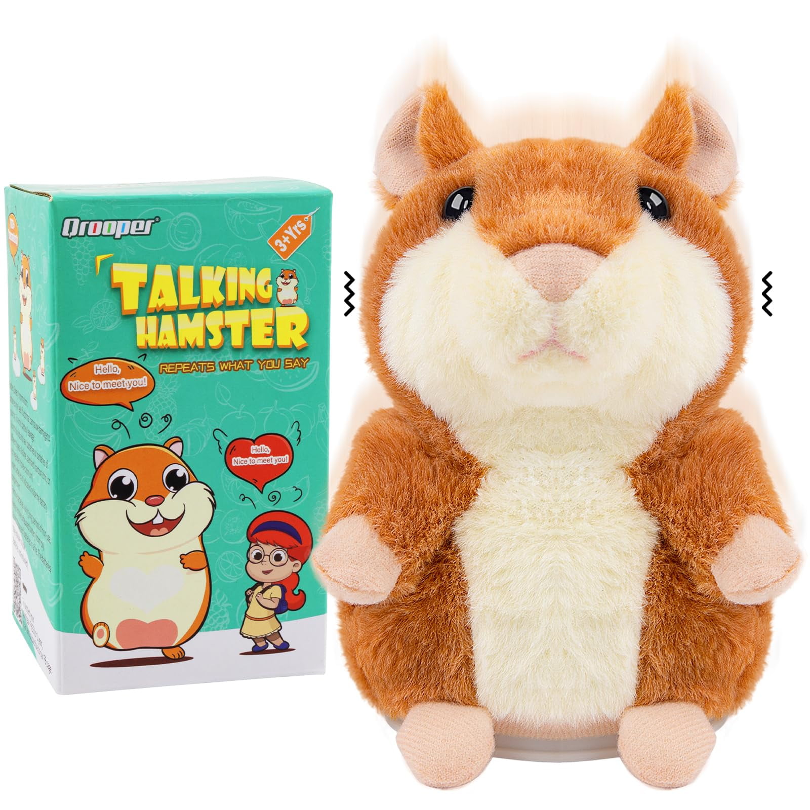 Qrooper - Juguete De Peluche Con Forma De Hámster Parlante, Para Niños De 2 A 3 Años