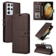 thumbnail image 3 of Premium Wallet Case for Samsung Galaxy S23 Ultra with Card Slots & Kickstand, Flip Cover Brown, 3 of 6