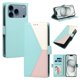 thumbnail image 1 of Funda con Solapa para iPhone 17 Pro, Diseño Tricolor con Ranuras, Verde, 1 of 6