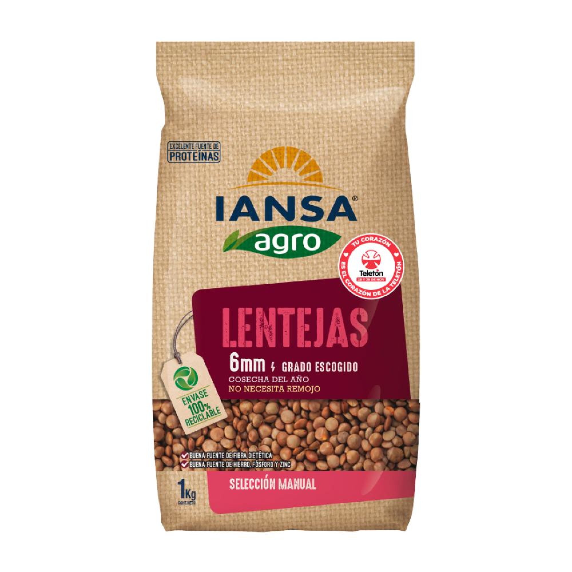 Lentejas 6mm Bolsa 1 Kg Iansa Agro