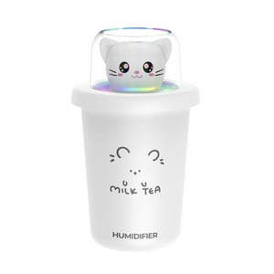 El Edén - Humidificador Usb, Diseño De Gato Para Hogar Y Oficina. Blanco