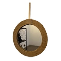 Espejo Colgante Yute Redondo Natural Taller Sin Fronteras