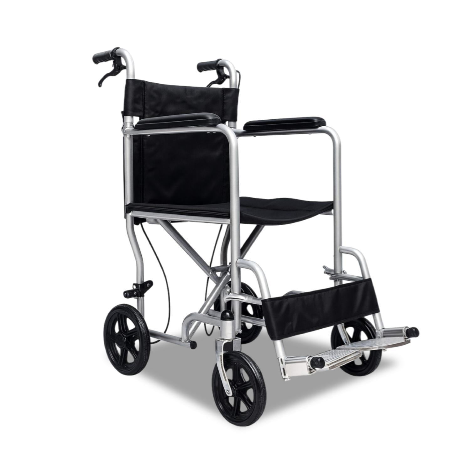 Glomed - Silla De Ruedas Traslado Geriátrica Plegable Start Negro