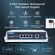 thumbnail image 2 of Conmutador Ethernet YuanLey de 4 puertos PoE Gigabit 78 W a prueba de agua, 2 of 8