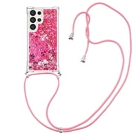 Funda Foxdock Para Samsung Galaxy S25 Ultra Con Cuerda Ajustable, Brillo Líquido, Protección Antigolpes Y Lente – Ideal Para Regalo