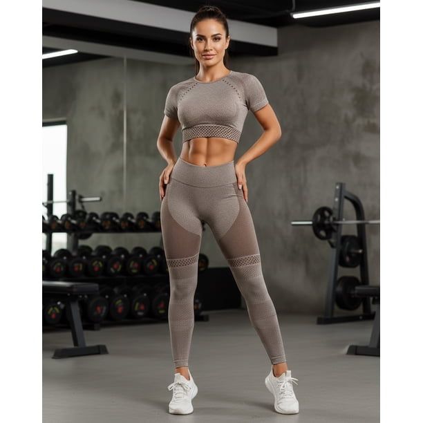Conjunto Mujer Deportivo Peto Manga Corta Push Up