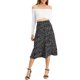 thumbnail image 2 of INSPIRE CHIC Falda Midi Línea A para Mujer Regreso a Clases Estampado Floral Chiffón Vintage Verano Faldas Negras XS, 2 of 7