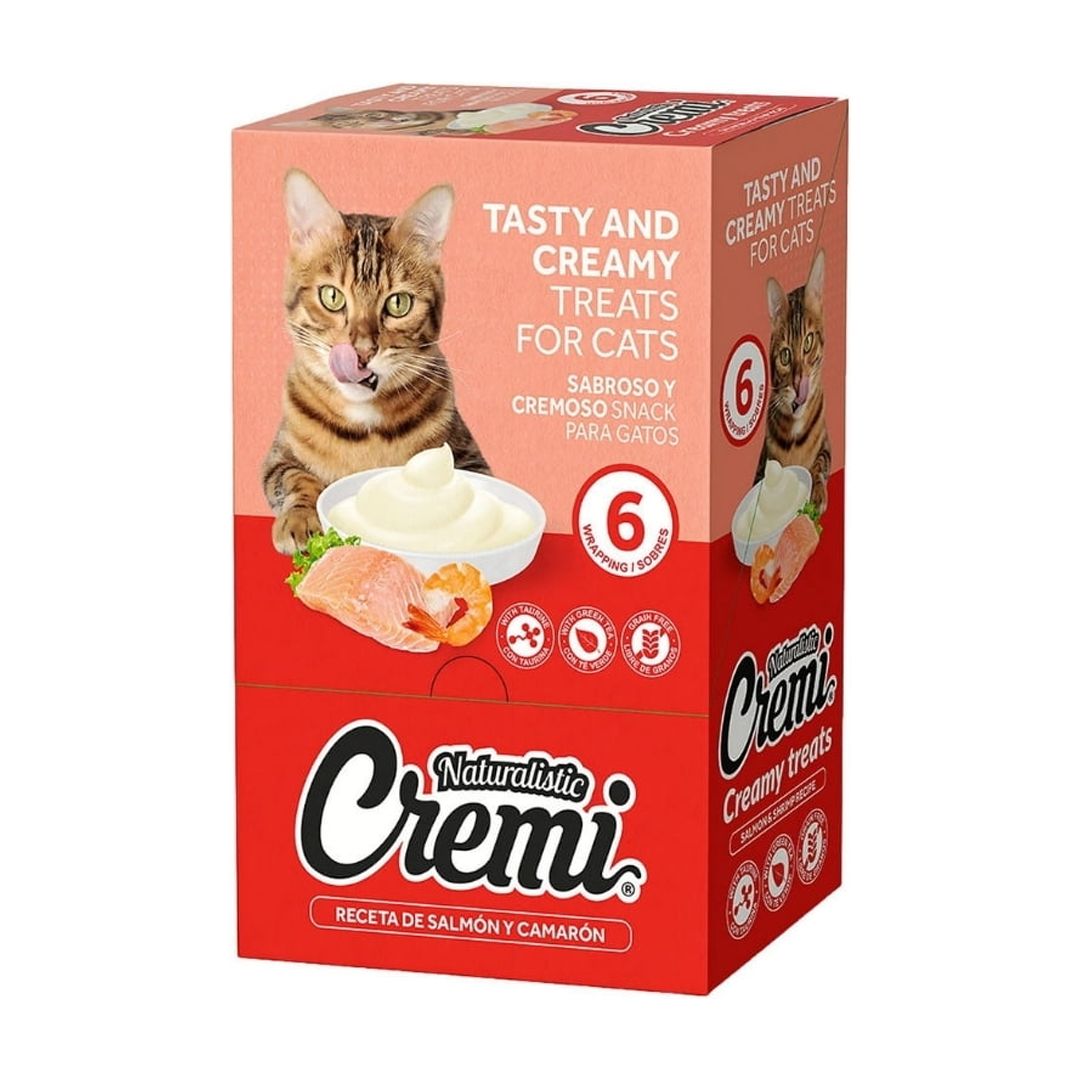 Cajita Naturalistic Cremi Gato Salmón Y Camarón (30 Tubitos)