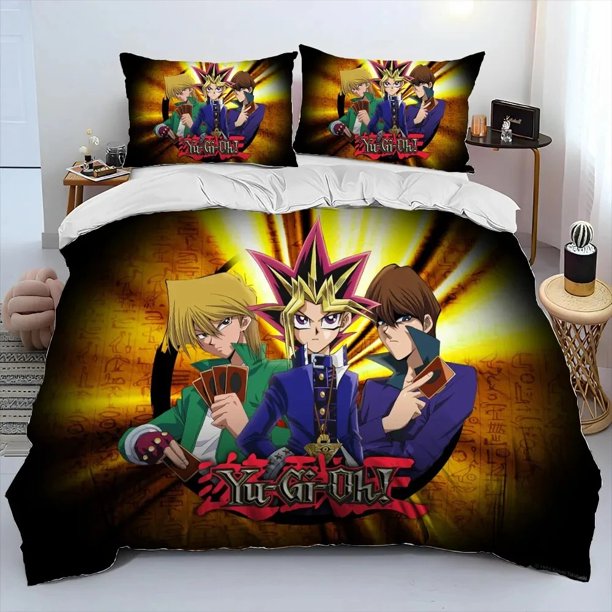 3D Yu-Gi-Oh MONSTER CARD Comforter Bedding Set,Duvet Cover Bed Set Quilt Cover Pillowcase,king Queen Size Bedding Set BoysBed Sheets