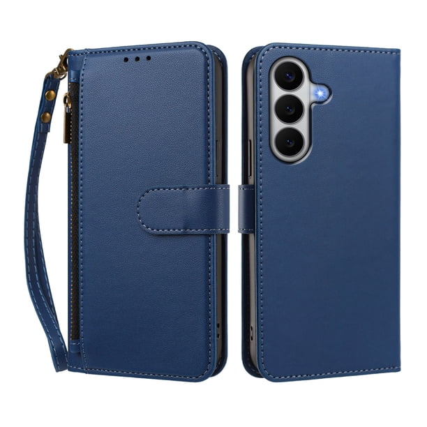 Funda Tipo Billetera para samsung galaxy A27 5G con Soporte y Bolsillo con Cierre Azul profundo