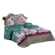 thumbnail image 1 of Cubrecama Quilt Verano 2 Plazas Verde botella crisantemos rosados 838, 1 of 1