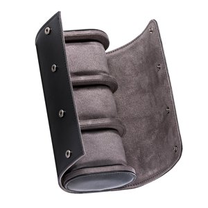 Ioensy - Estuche De Viaje Con 3 Ranuras Para Relojes, Organizador Clásico De Pu Para Collar, Viaje, Negro
